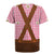 Traditional German Costume - Lederhosen Rugby Jersey Red Plaid Pattern with Edelweiss Flowers - Wonder Print Shop