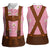 Traditional German Costume - Lederhosen Women Sleeveless Polo Shirt Red Plaid Pattern with Edelweiss Flowers - Wonder Print Shop