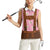 Traditional German Costume - Lederhosen Women Sleeveless Polo Shirt Red Plaid Pattern with Edelweiss Flowers - Wonder Print Shop