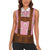 Traditional German Costume - Lederhosen Women Sleeveless Polo Shirt Red Plaid Pattern with Edelweiss Flowers - Wonder Print Shop