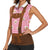 Traditional German Costume - Lederhosen Women Sleeveless Polo Shirt Red Plaid Pattern with Edelweiss Flowers - Wonder Print Shop