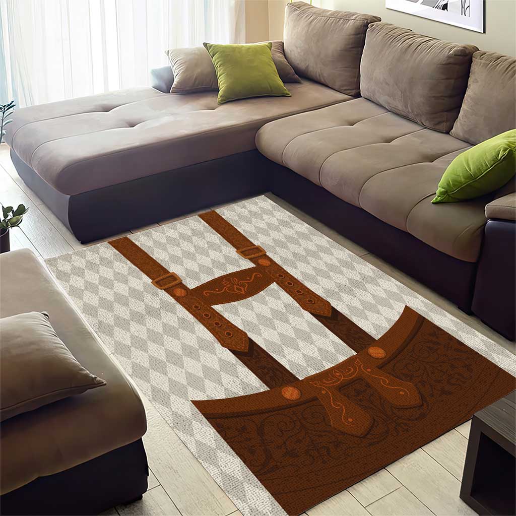 Traditional German Costume - Lederhosen Area Rug Old Vintage Bavarian Pattern - Wonder Print Shop
