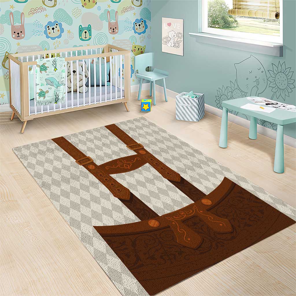Traditional German Costume - Lederhosen Area Rug Old Vintage Bavarian Pattern - Wonder Print Shop