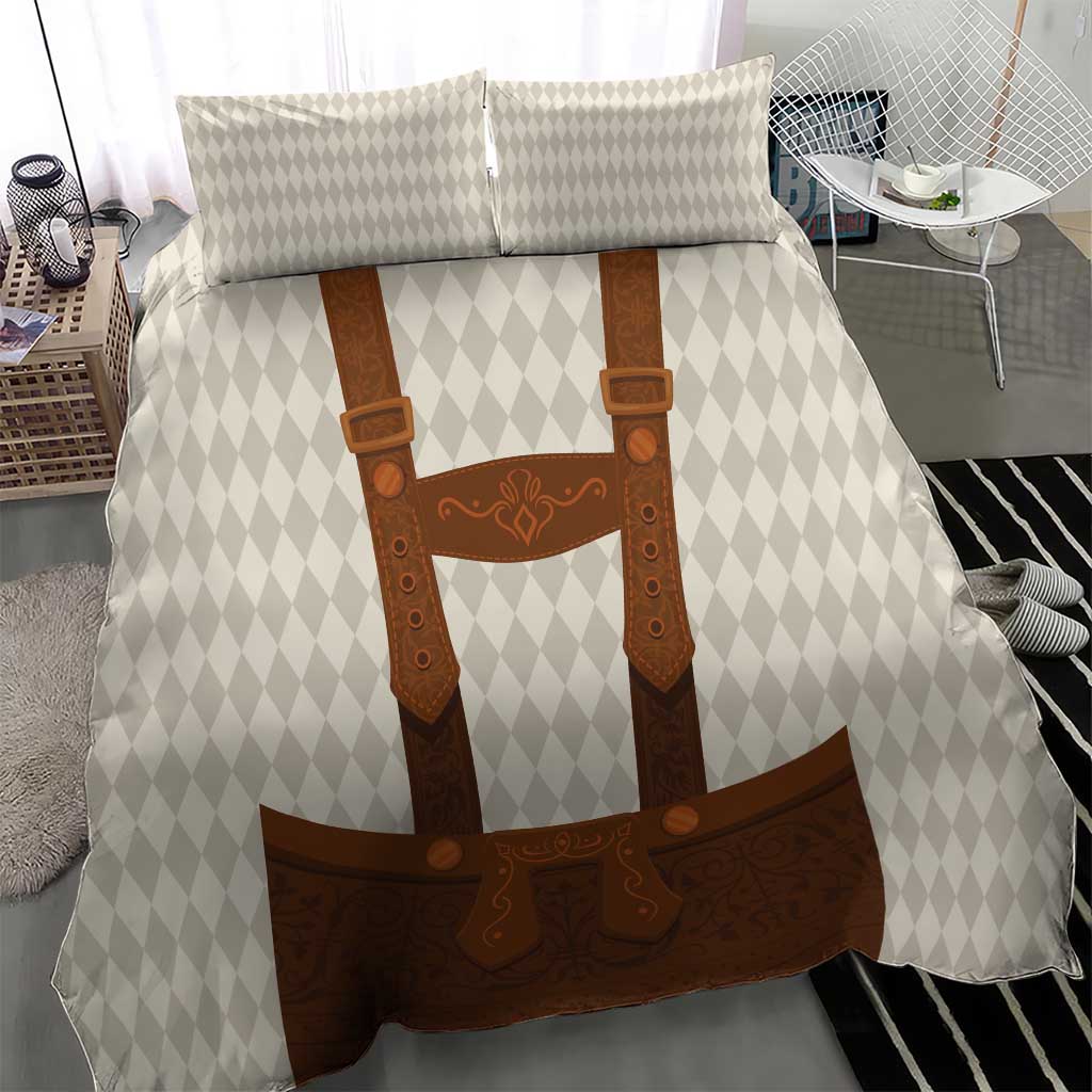 Traditional German Costume - Lederhosen Bedding Set Old Vintage Bavarian Pattern - Wonder Print Shop