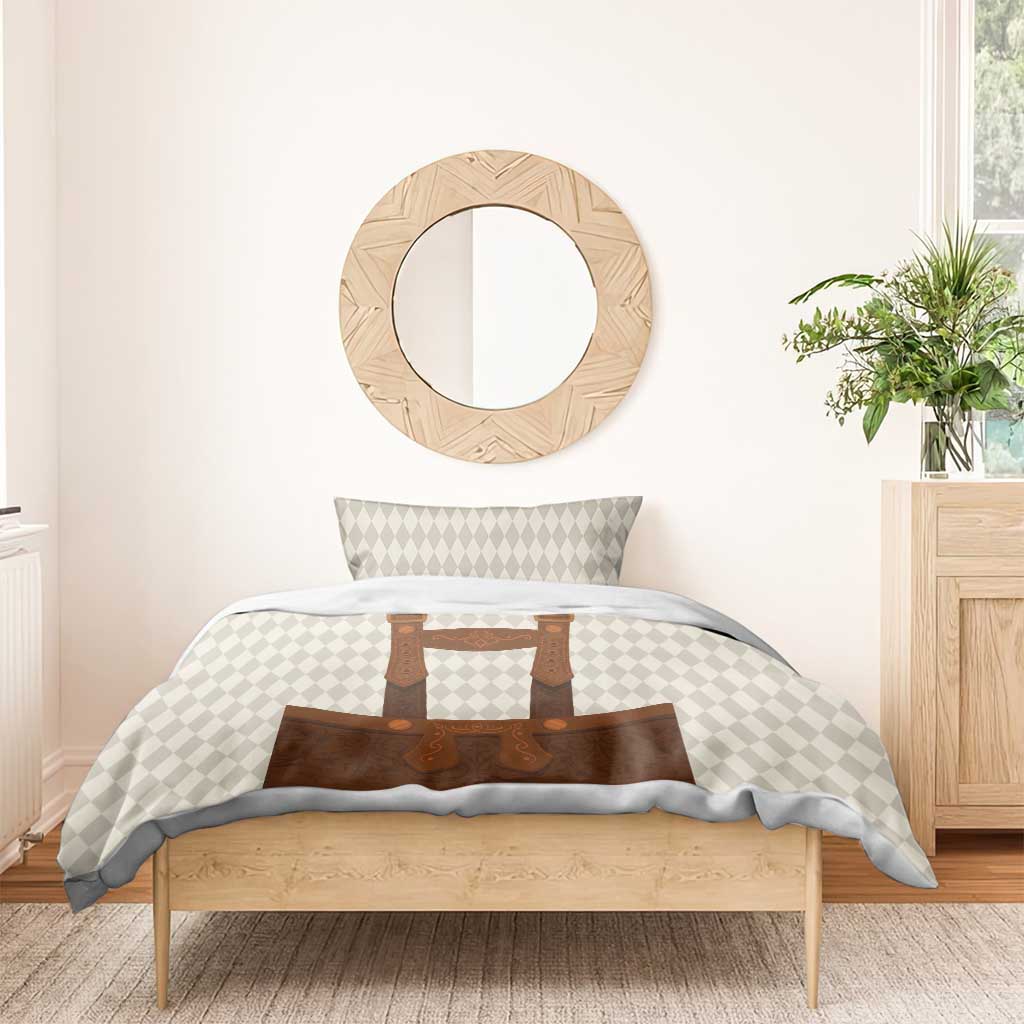 Traditional German Costume - Lederhosen Bedding Set Old Vintage Bavarian Pattern - Wonder Print Shop