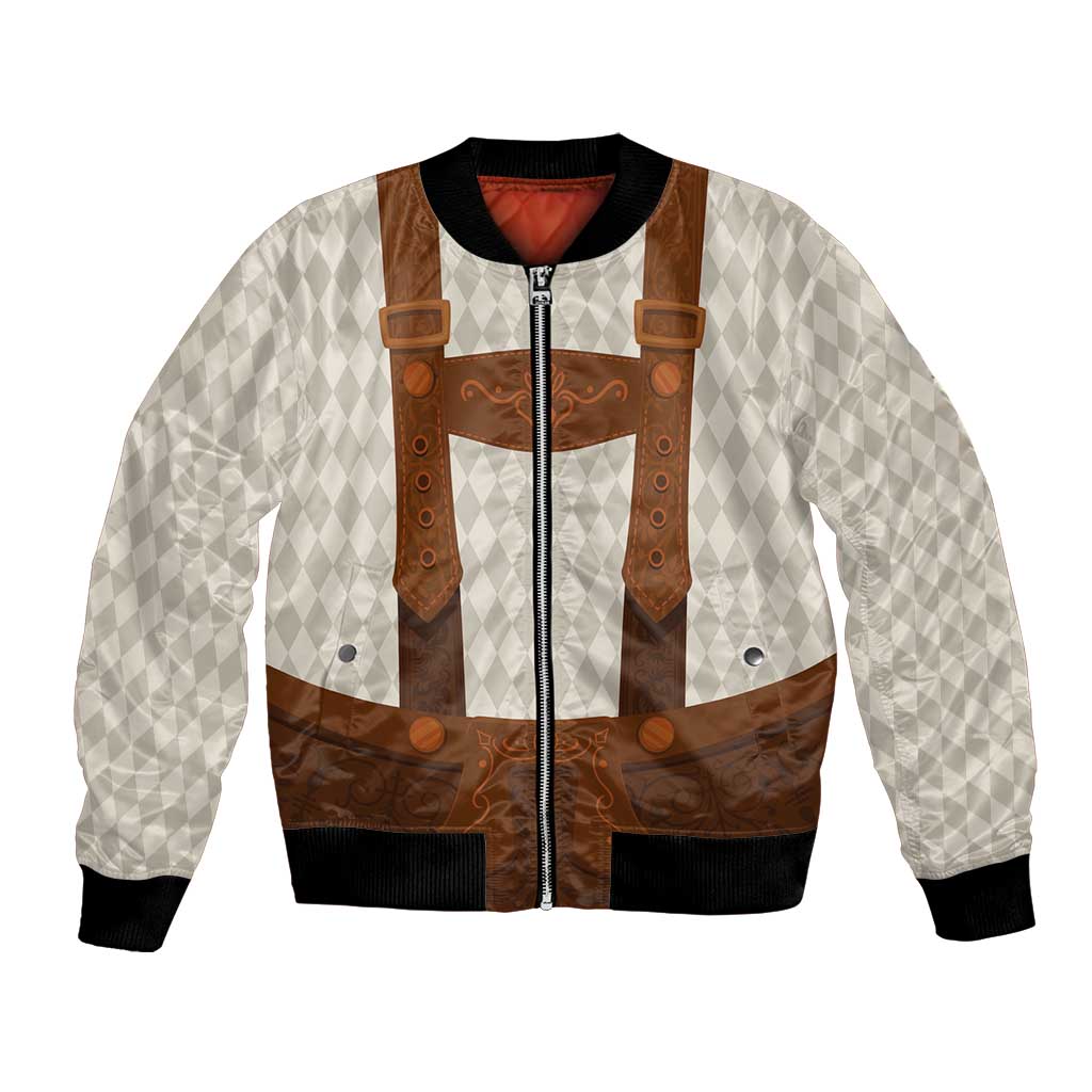 Traditional German Costume - Lederhosen Bomber Jacket Old Vintage Bavarian Pattern - Wonder Print Shop
