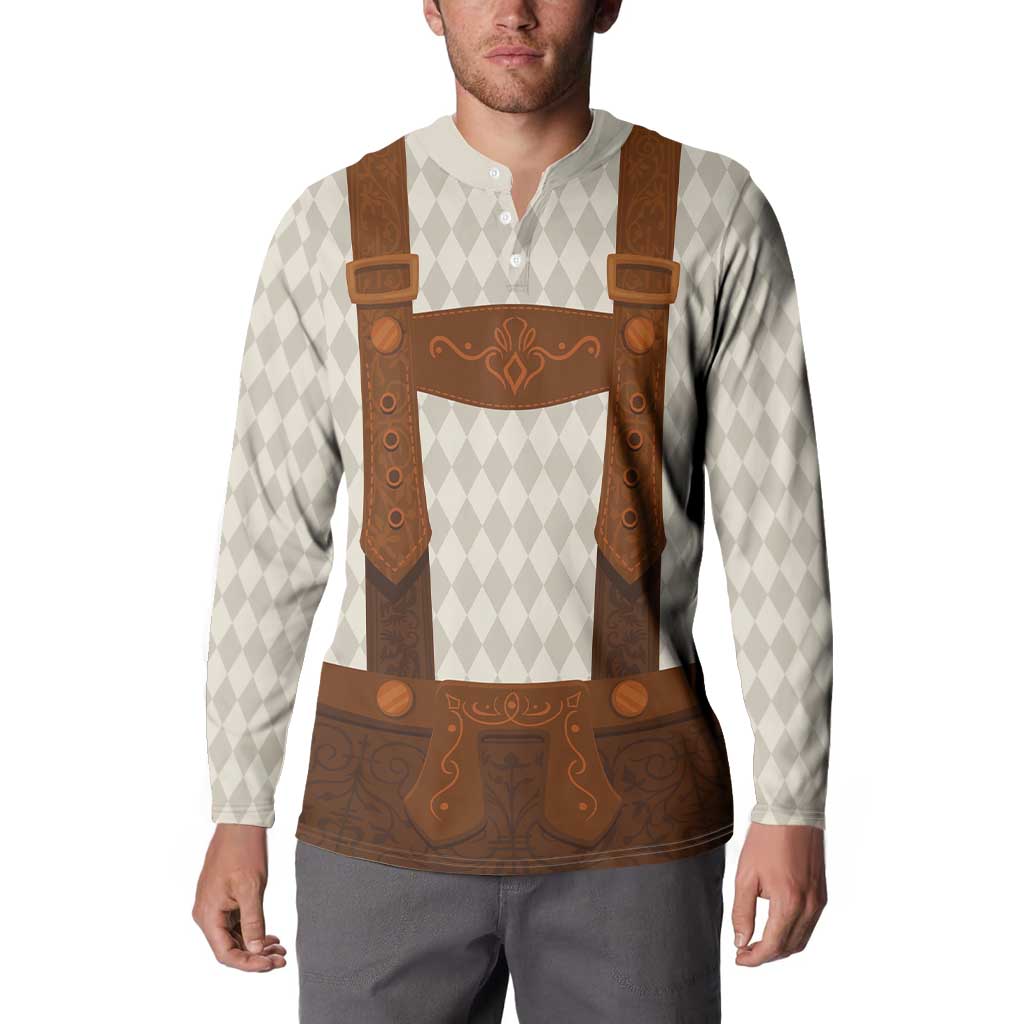 Traditional German Costume - Lederhosen Button Sweatshirt Old Vintage Bavarian Pattern - Wonder Print Shop