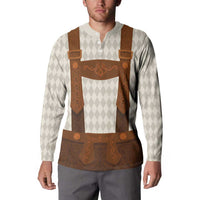 Traditional German Costume - Lederhosen Button Sweatshirt Old Vintage Bavarian Pattern - Wonder Print Shop