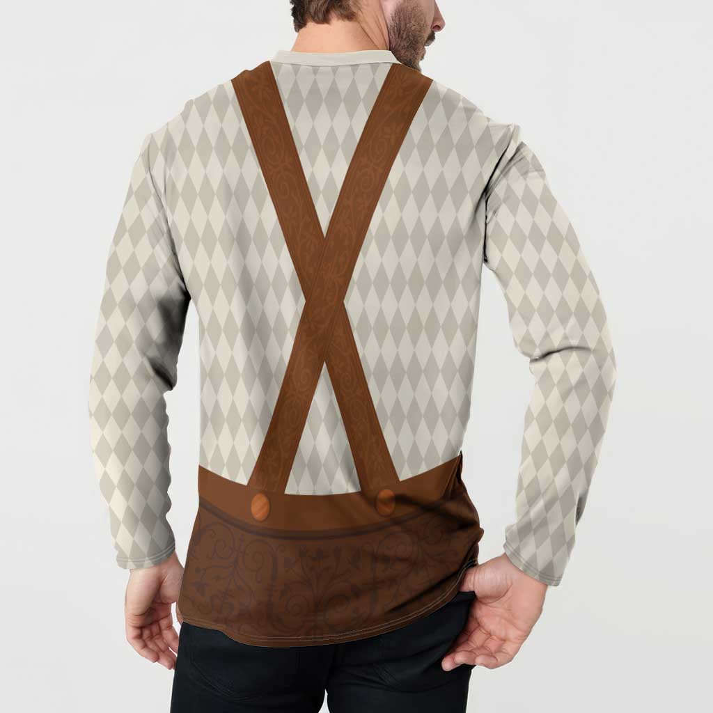 Traditional German Costume - Lederhosen Button Sweatshirt Old Vintage Bavarian Pattern - Wonder Print Shop