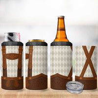 Traditional German Costume - Lederhosen 4 in 1 Can Cooler Tumbler Old Vintage Bavarian Pattern - Wonder Print Shop