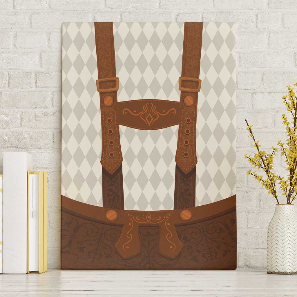 Traditional German Costume - Lederhosen Canvas Wall Art Old Vintage Bavarian Pattern - Wonder Print Shop