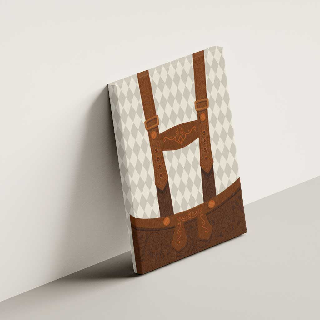 Traditional German Costume - Lederhosen Canvas Wall Art Old Vintage Bavarian Pattern - Wonder Print Shop