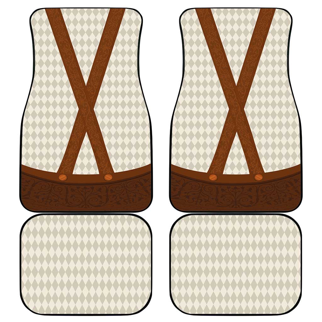 Traditional German Costume - Lederhosen Car Mats Old Vintage Bavarian Pattern - Wonder Print Shop