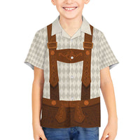 Traditional German Costume - Lederhosen Family Matching Long Sleeve Bodycon Dress and Hawaiian Shirt Old Vintage Bavarian Pattern - Wonder Print Shop