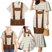 Traditional German Costume - Lederhosen Family Matching Mermaid Dress and Hawaiian Shirt Old Vintage Bavarian Pattern - Wonder Print Shop