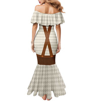 Traditional German Costume - Lederhosen Family Matching Mermaid Dress and Hawaiian Shirt Old Vintage Bavarian Pattern - Wonder Print Shop