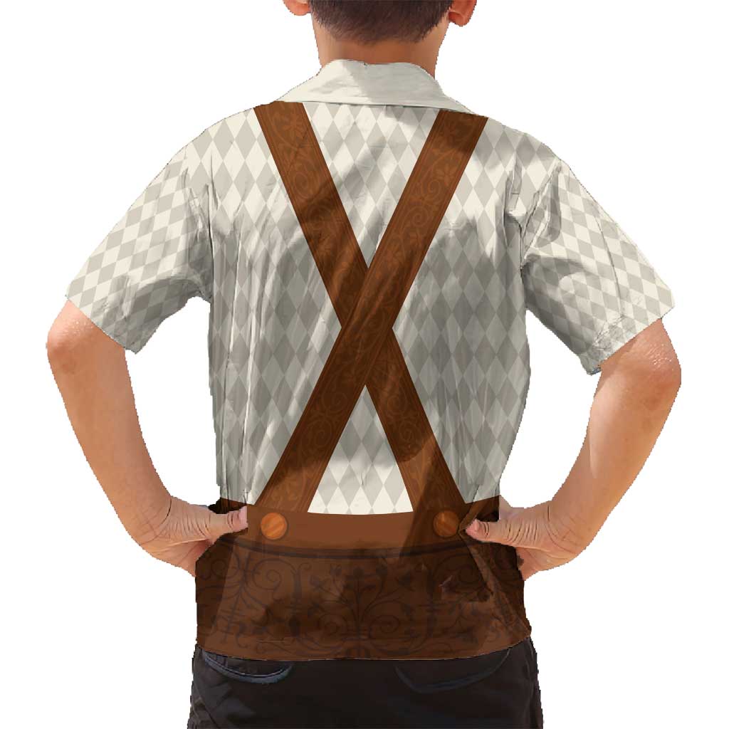 Traditional German Costume - Lederhosen Family Matching Puletasi and Hawaiian Shirt Old Vintage Bavarian Pattern