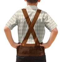 Traditional German Costume - Lederhosen Family Matching Short Sleeve Bodycon Dress and Hawaiian Shirt Old Vintage Bavarian Pattern - Wonder Print Shop