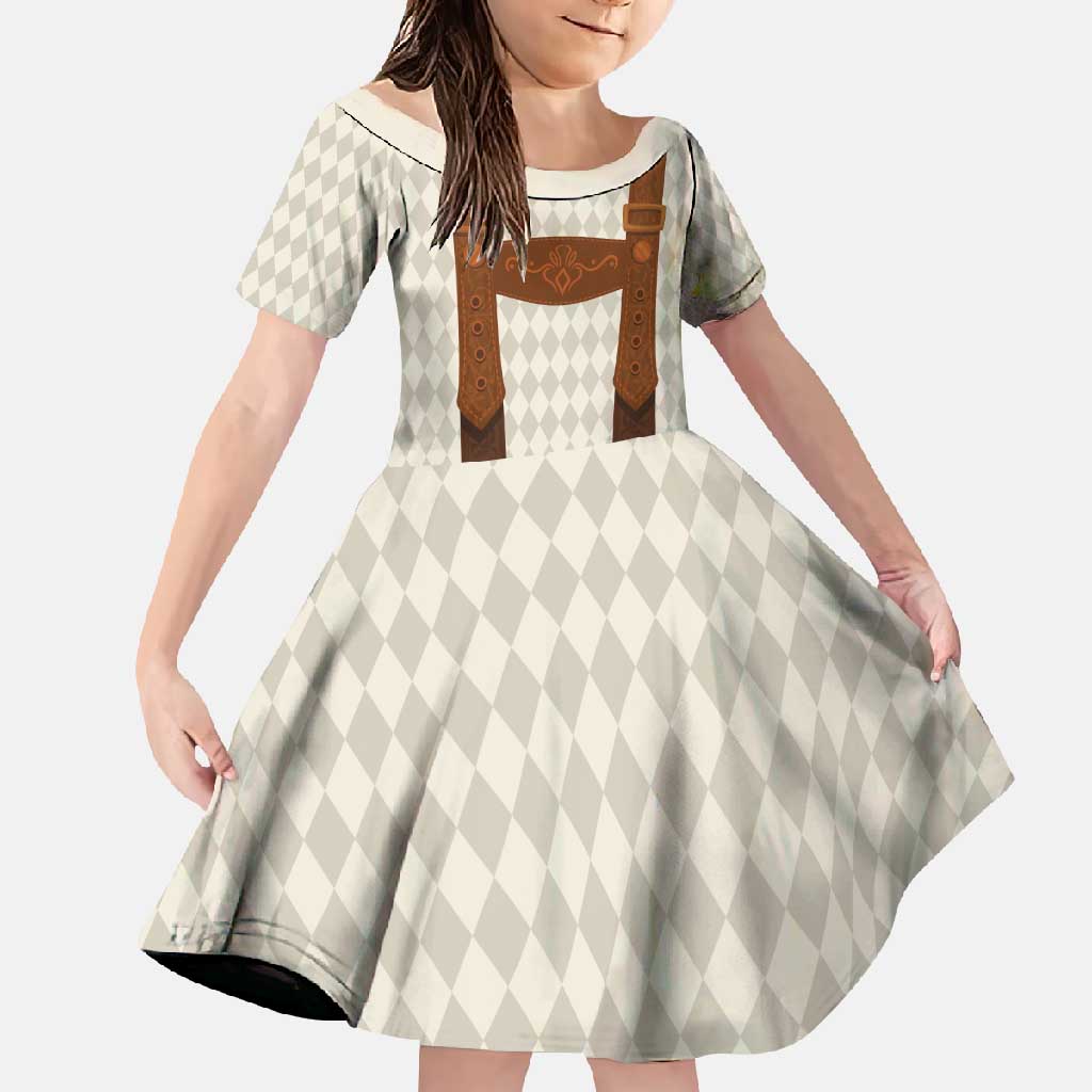 Traditional German Costume - Lederhosen Family Matching Summer Maxi Dress and Hawaiian Shirt Old Vintage Bavarian Pattern - Wonder Print Shop
