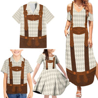 Traditional German Costume - Lederhosen Family Matching Summer Maxi Dress and Hawaiian Shirt Old Vintage Bavarian Pattern - Wonder Print Shop