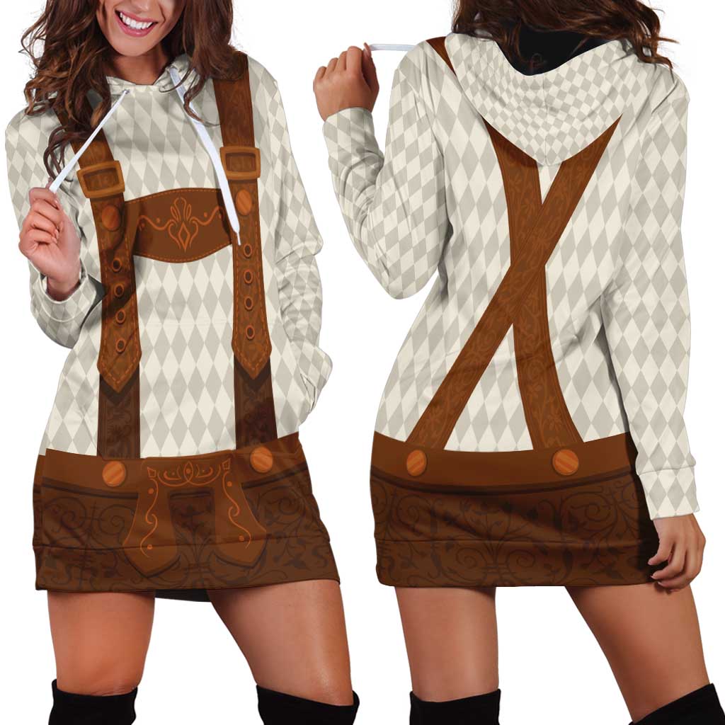 Traditional German Costume - Lederhosen Hoodie Dress Old Vintage Bavarian Pattern - Wonder Print Shop