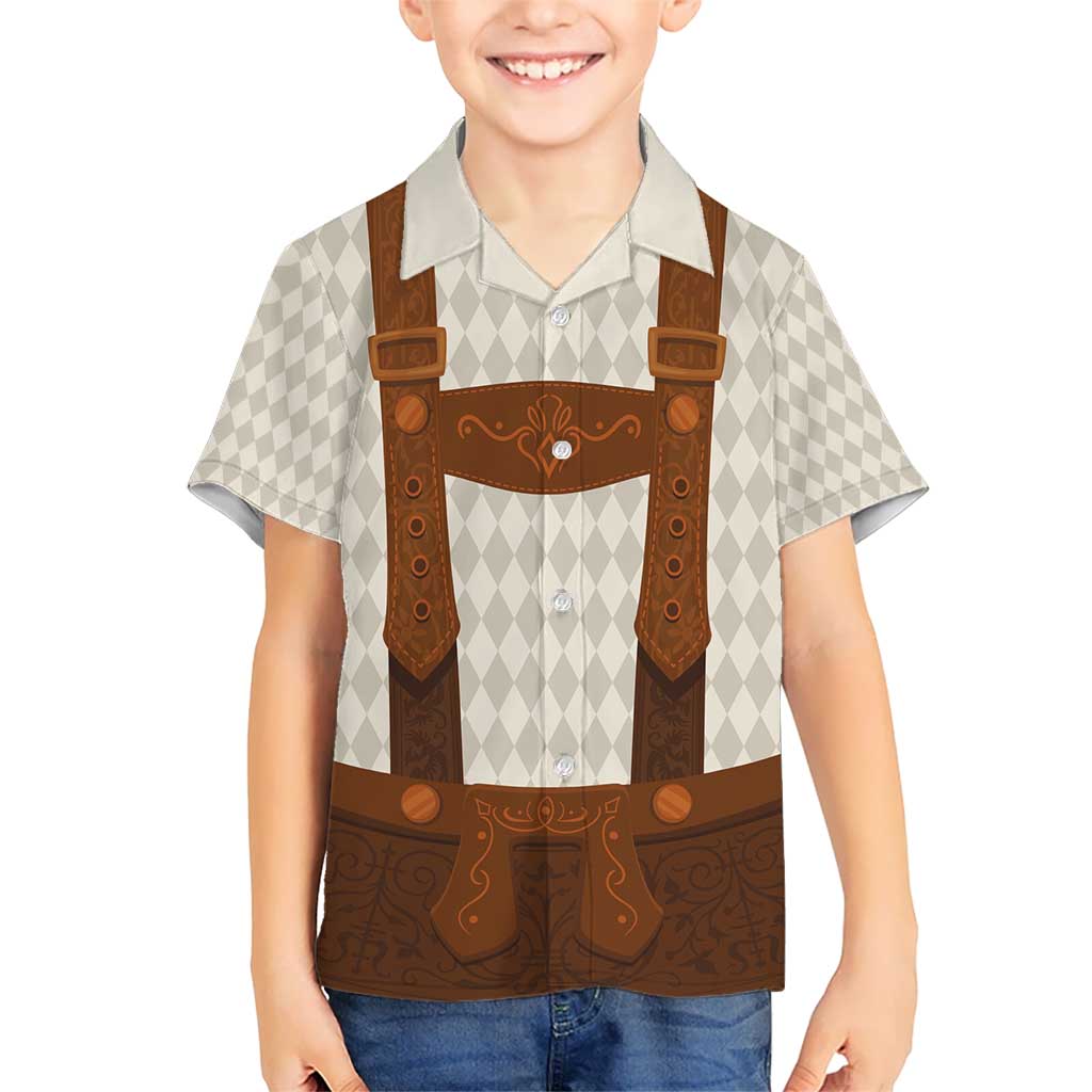 Traditional German Costume - Lederhosen Kid Hawaiian Shirt Old Vintage Bavarian Pattern - Wonder Print Shop