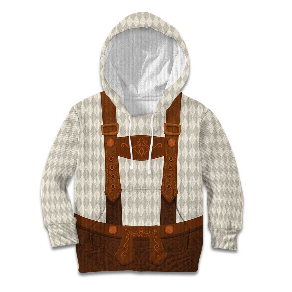 Traditional German Costume - Lederhosen Kid Hoodie Old Vintage Bavarian Pattern - Wonder Print Shop