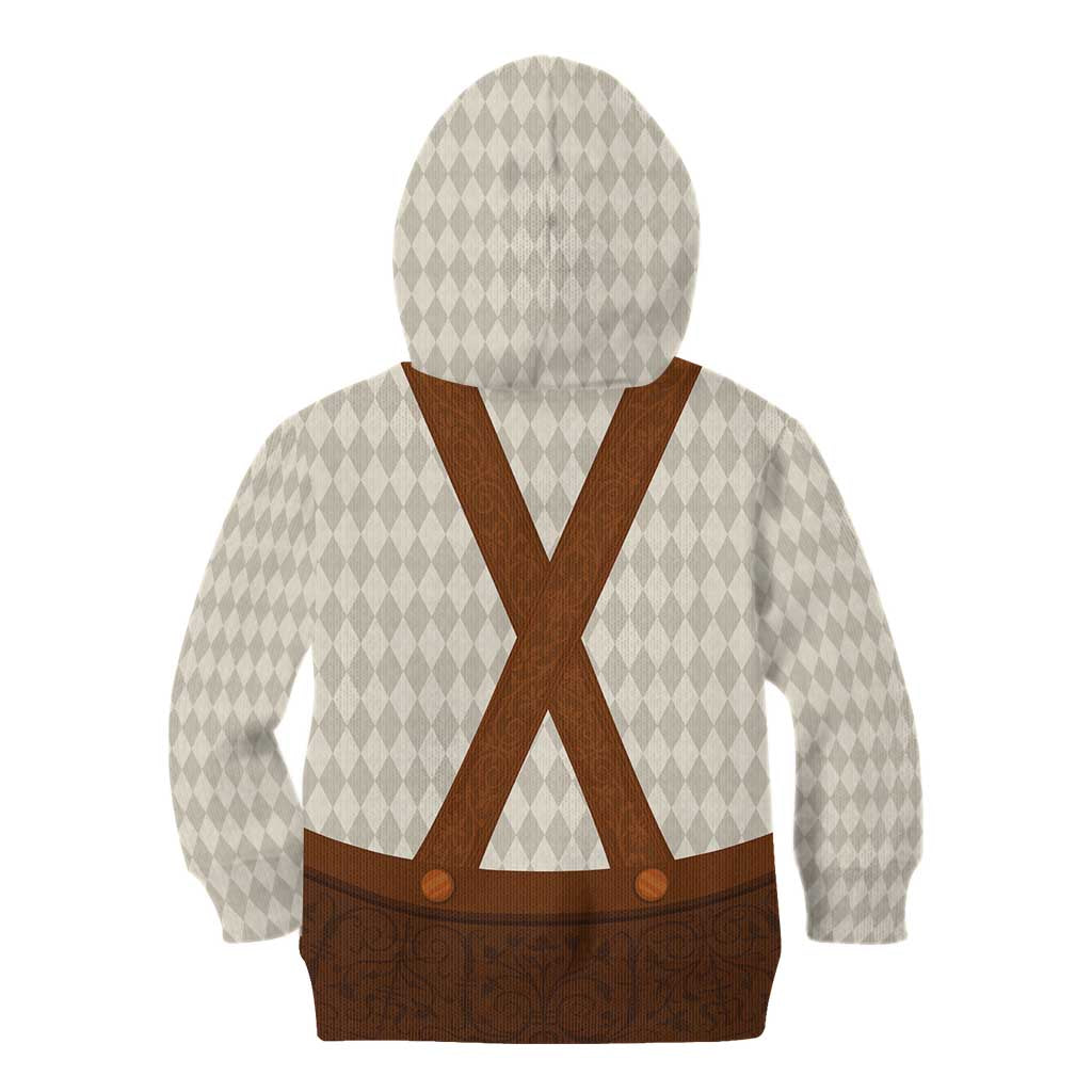 Traditional German Costume - Lederhosen Kid Hoodie Old Vintage Bavarian Pattern - Wonder Print Shop