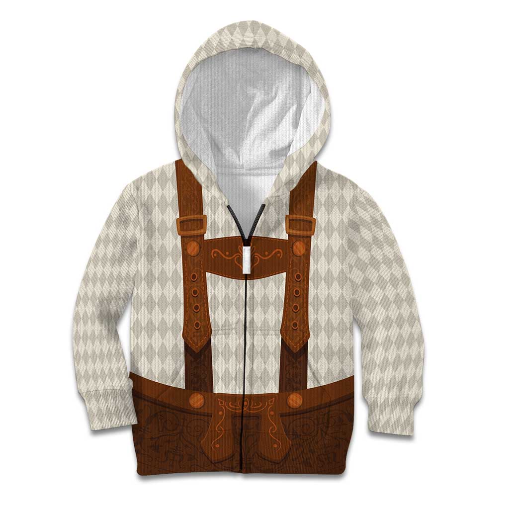 Traditional German Costume - Lederhosen Kid Hoodie Old Vintage Bavarian Pattern - Wonder Print Shop