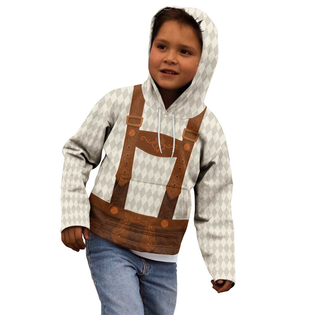 Traditional German Costume - Lederhosen Kid Hoodie Old Vintage Bavarian Pattern - Wonder Print Shop