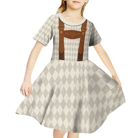 Traditional German Costume - Lederhosen Kid Short Sleeve Dress Old Vintage Bavarian Pattern - Wonder Print Shop
