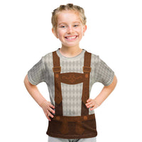Traditional German Costume - Lederhosen Kid T Shirt Old Vintage Bavarian Pattern - Wonder Print Shop