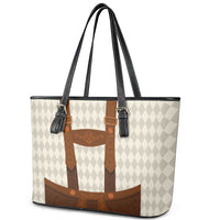 Traditional German Costume - Lederhosen Leather Tote Bag Old Vintage Bavarian Pattern