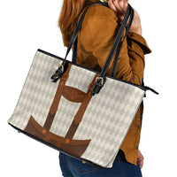 Traditional German Costume - Lederhosen Leather Tote Bag Old Vintage Bavarian Pattern