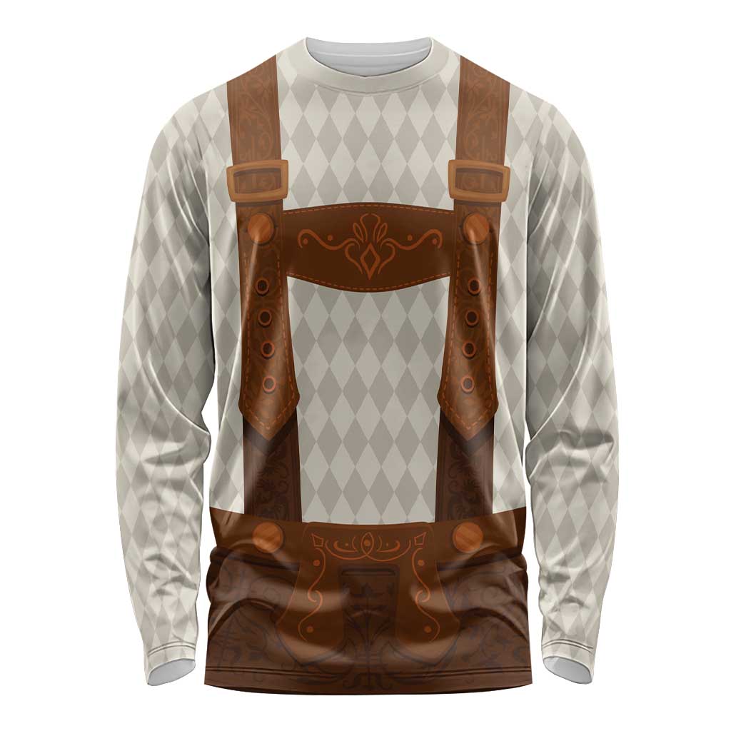 Traditional German Costume - Lederhosen Long Sleeve Shirt Old Vintage Bavarian Pattern - Wonder Print Shop