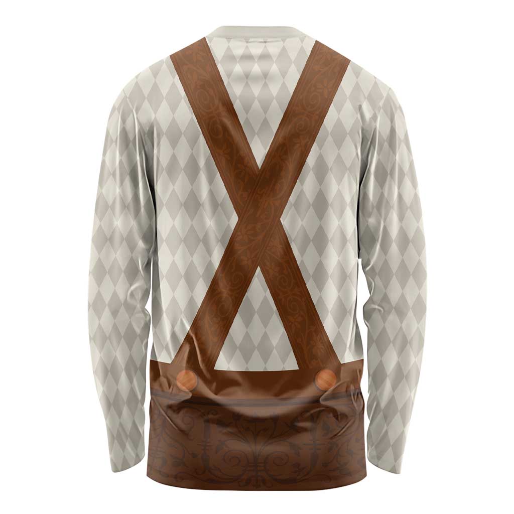 Traditional German Costume - Lederhosen Long Sleeve Shirt Old Vintage Bavarian Pattern - Wonder Print Shop