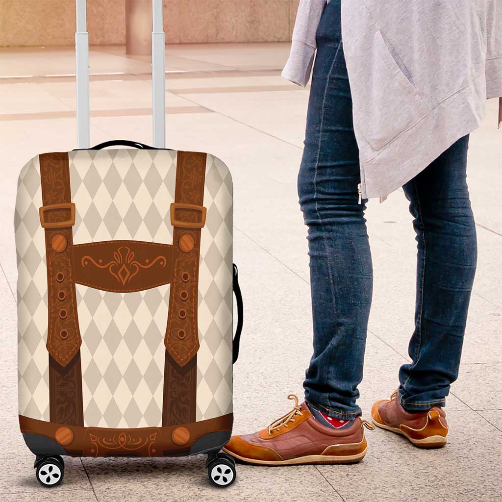Traditional German Costume - Lederhosen Luggage Cover Old Vintage Bavarian Pattern - Wonder Print Shop