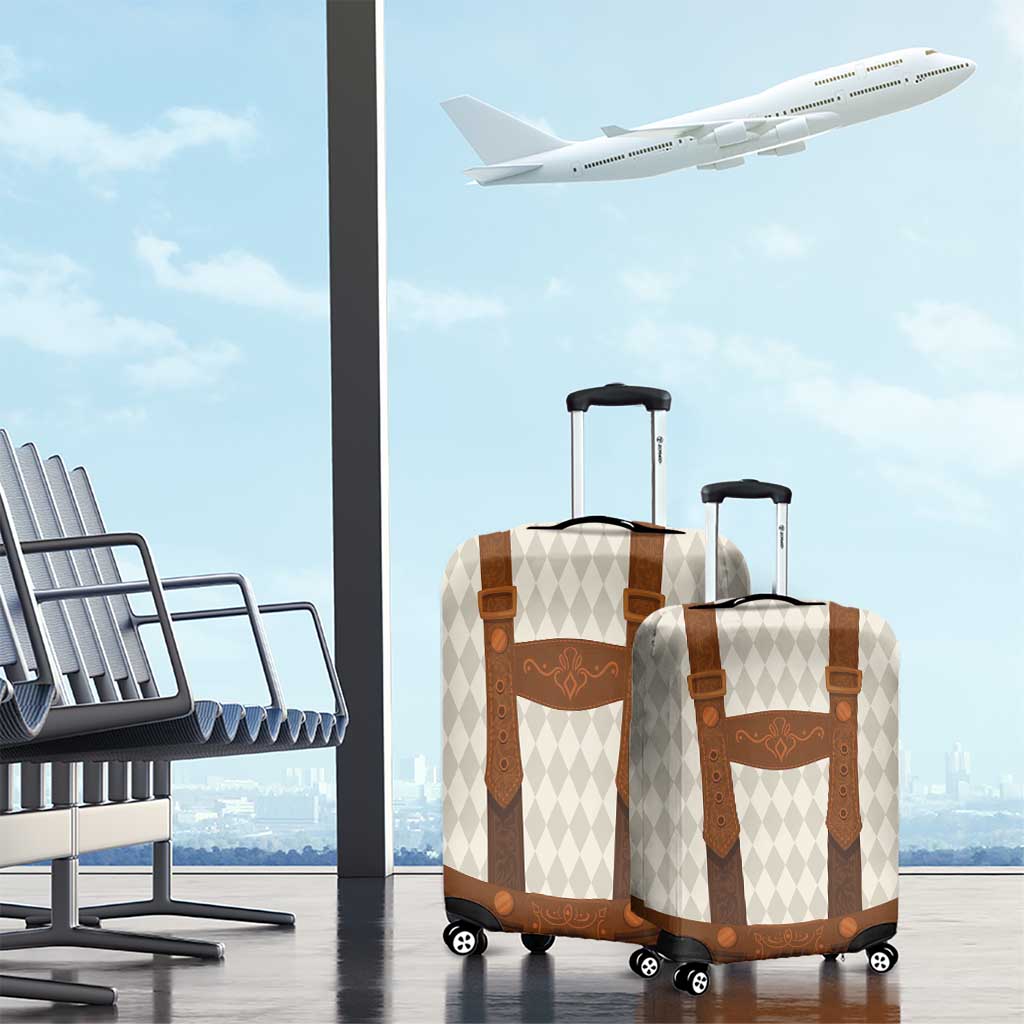 Traditional German Costume - Lederhosen Luggage Cover Old Vintage Bavarian Pattern - Wonder Print Shop