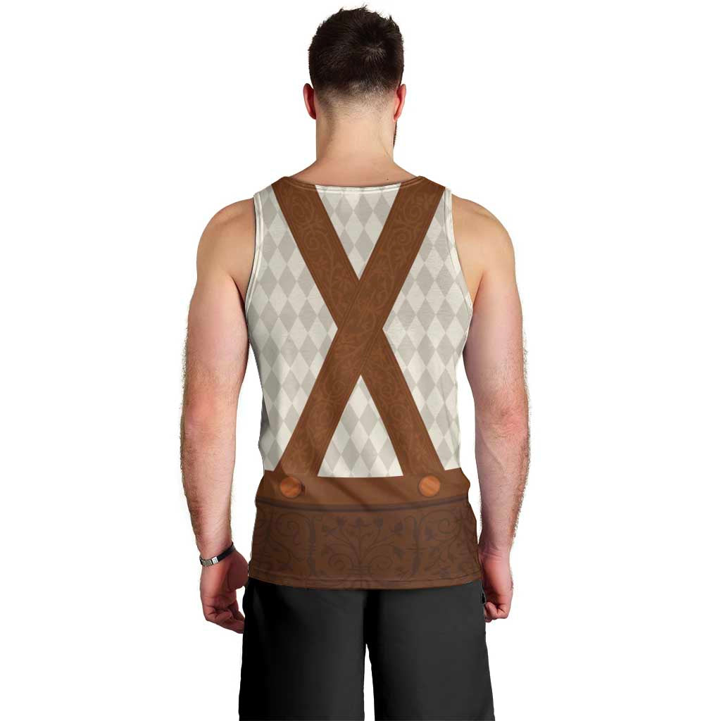 Traditional German Costume - Lederhosen Men Tank Top Old Vintage Bavarian Pattern - Wonder Print Shop