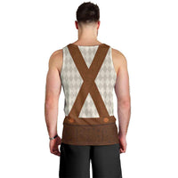Traditional German Costume - Lederhosen Men Tank Top Old Vintage Bavarian Pattern - Wonder Print Shop