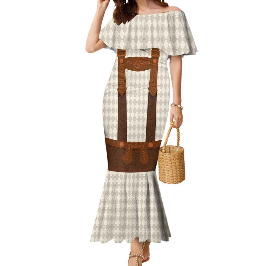 Traditional German Costume - Lederhosen Mermaid Dress Old Vintage Bavarian Pattern - Wonder Print Shop