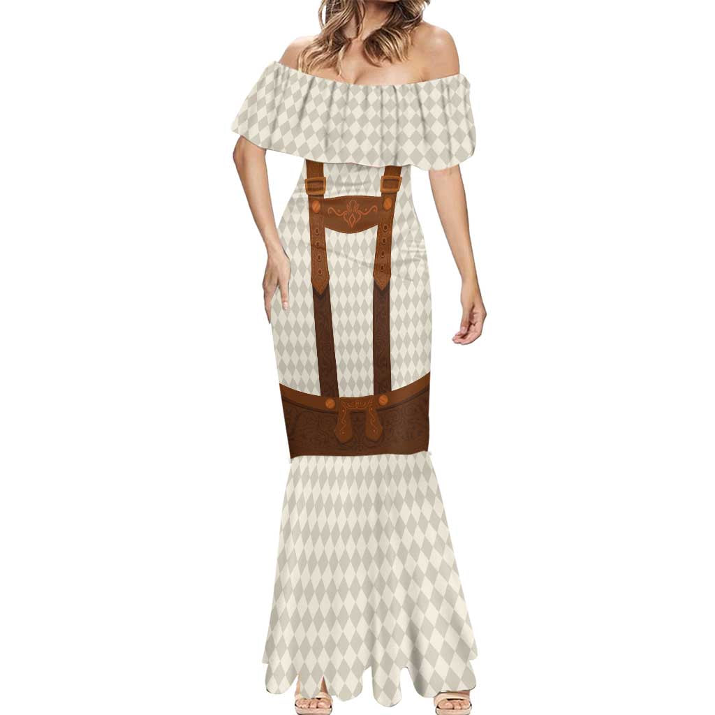 Traditional German Costume - Lederhosen Mermaid Dress Old Vintage Bavarian Pattern - Wonder Print Shop