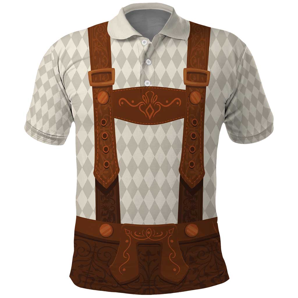 Traditional German Costume - Lederhosen Polo Shirt Old Vintage Bavarian Pattern - Wonder Print Shop