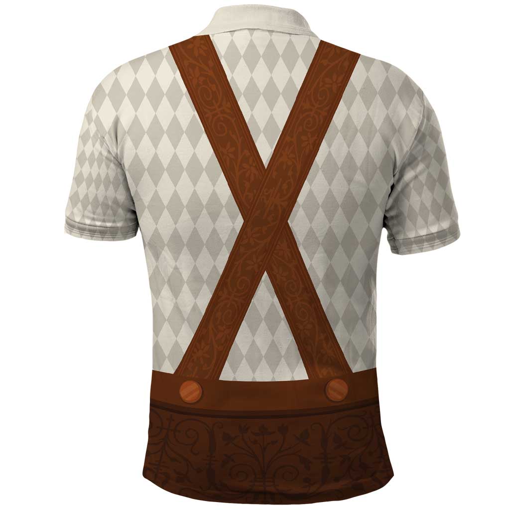 Traditional German Costume - Lederhosen Polo Shirt Old Vintage Bavarian Pattern - Wonder Print Shop