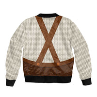 Traditional German Costume - Lederhosen Sleeve Zip Bomber Jacket Old Vintage Bavarian Pattern - Wonder Print Shop