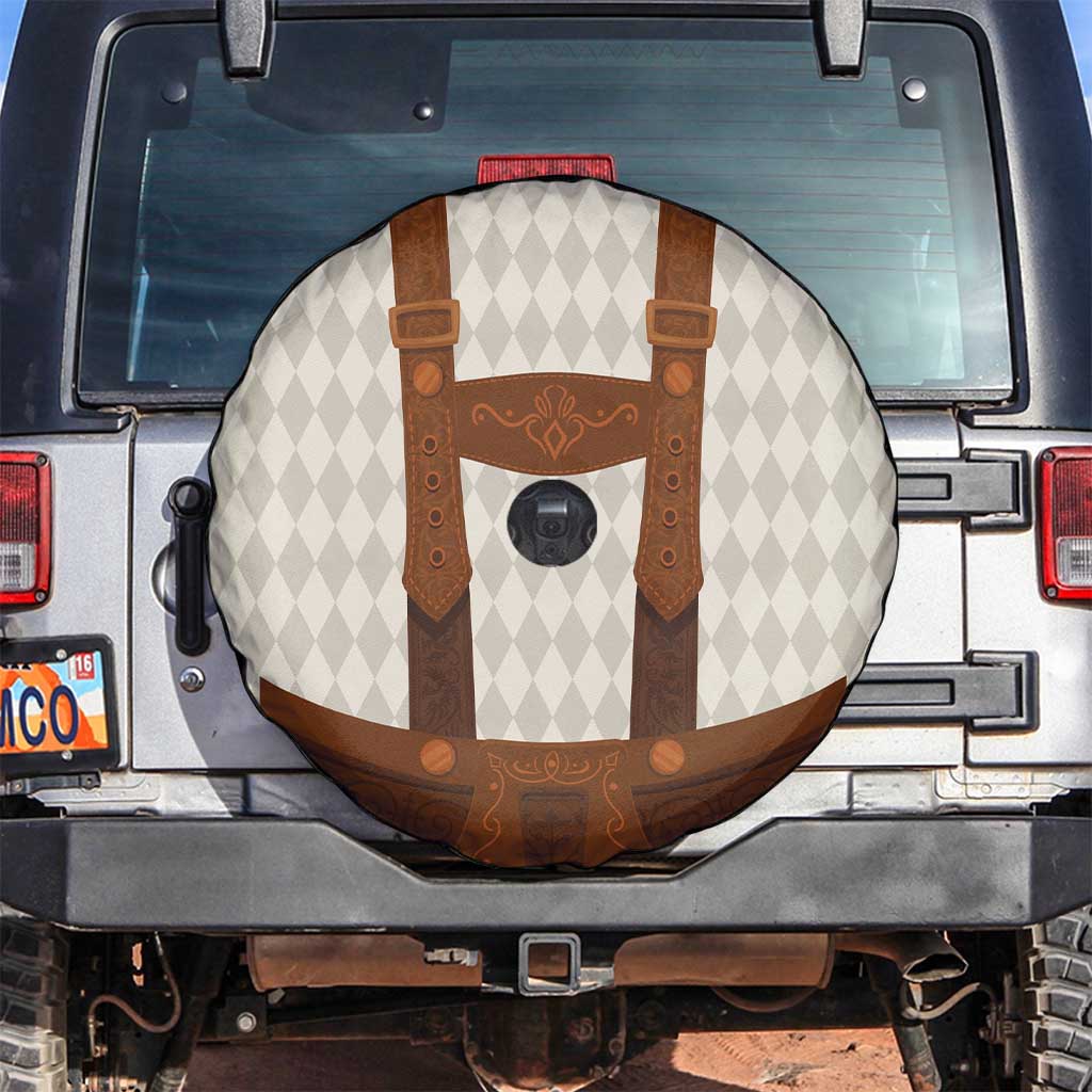 Traditional German Costume - Lederhosen Spare Tire Cover Old Vintage Bavarian Pattern - Wonder Print Shop