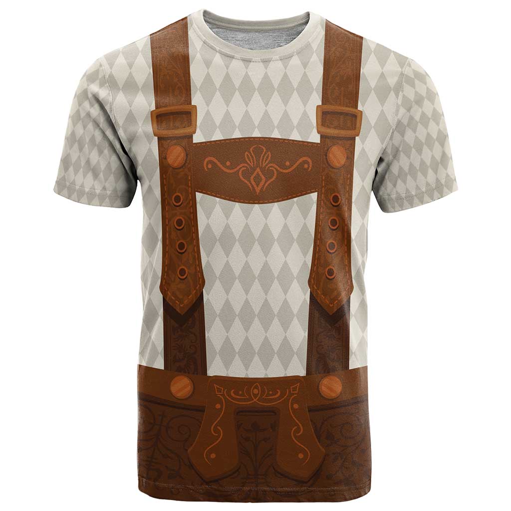 Traditional German Costume - Lederhosen T Shirt Old Vintage Bavarian Pattern - Wonder Print Shop