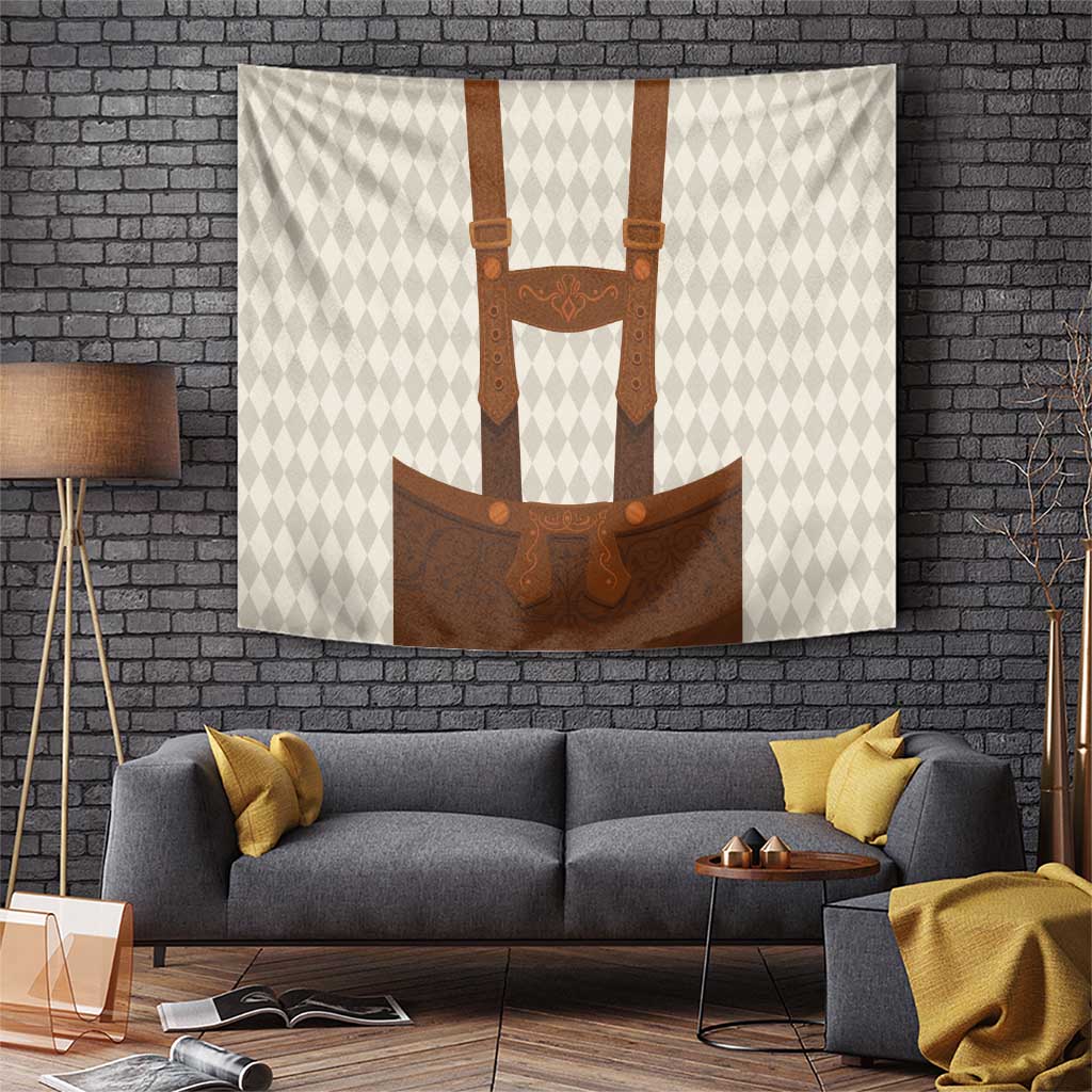 Traditional German Costume - Lederhosen Tapestry Old Vintage Bavarian Pattern - Wonder Print Shop