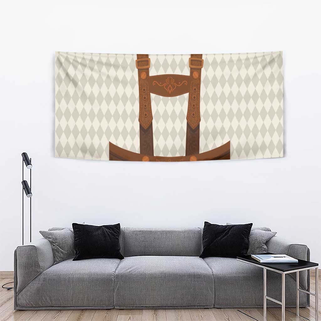 Traditional German Costume - Lederhosen Tapestry Old Vintage Bavarian Pattern - Wonder Print Shop