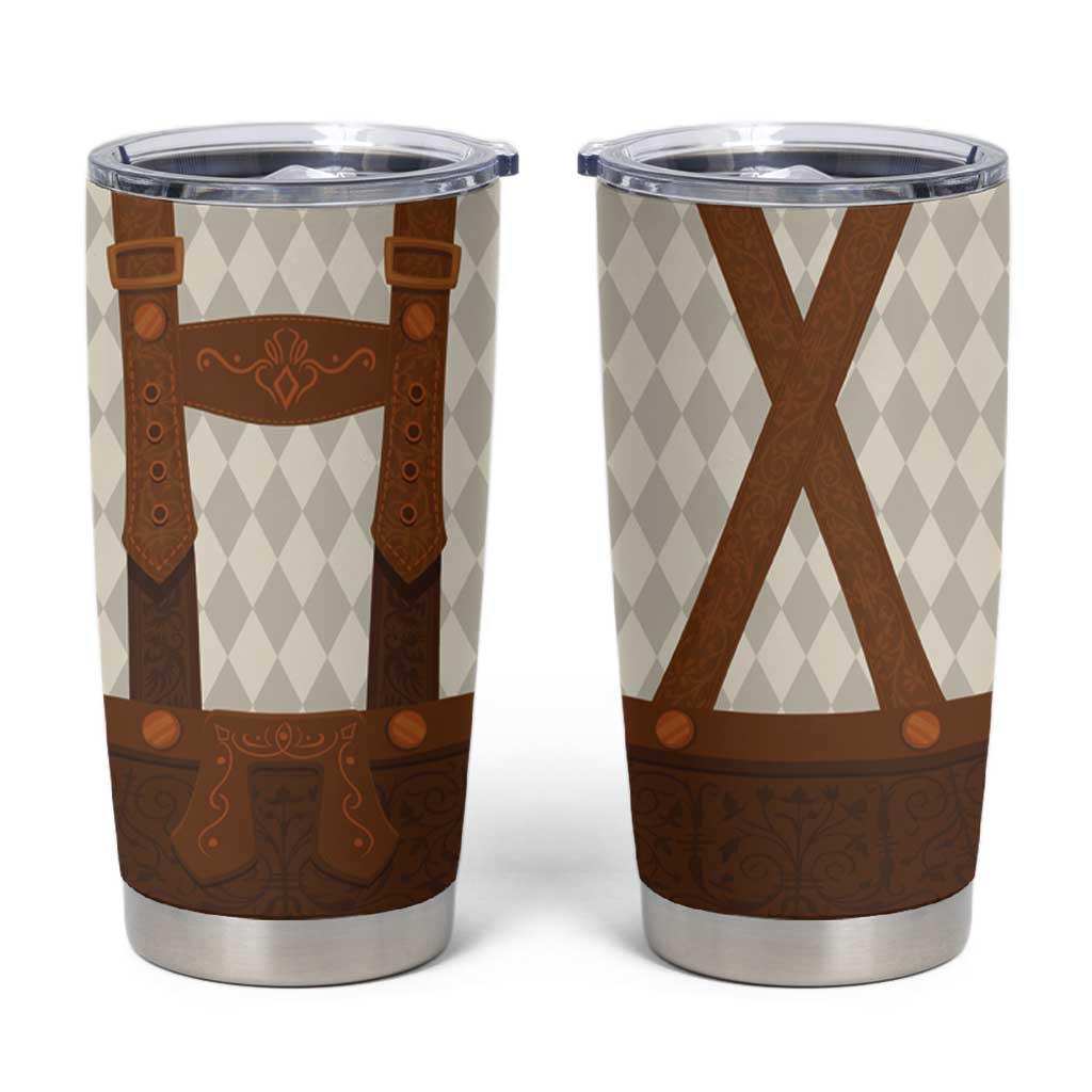 Traditional German Costume - Lederhosen Tumbler Cup Old Vintage Bavarian Pattern - Wonder Print Shop